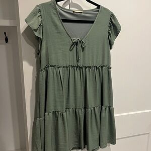 Altar'd State Green Tiered Dress